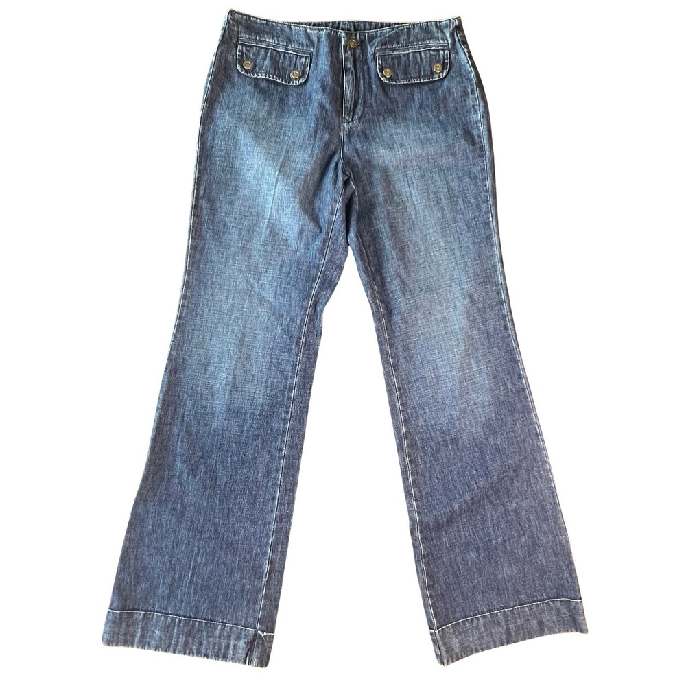 Vintage Y2K Tommy Hilfiger Luy Luy Flared Denim Jeans Women's Size 8 100% Cotton